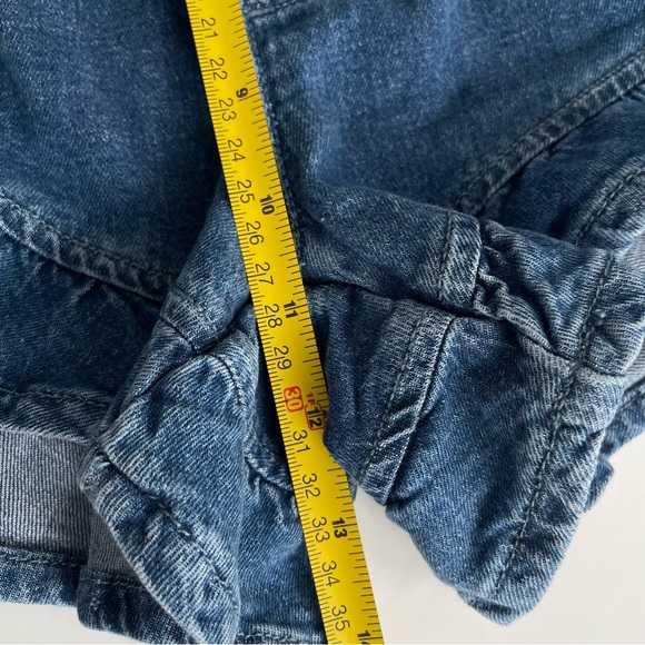 American Eagle Ruffle Denim Shorts Size M Frill Cottagecore Soft Girl Stretch - Picture 11 of 12